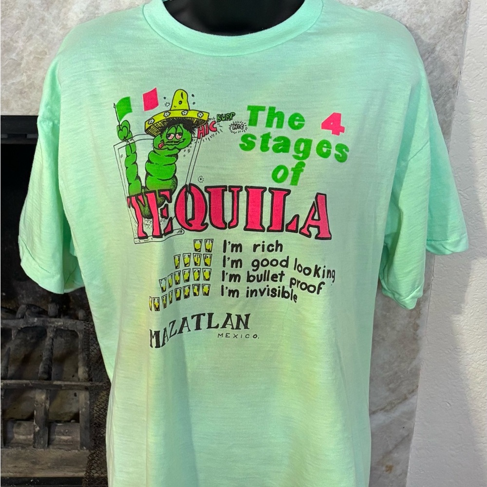 Unisex Vibrant Green Graphic Tequila T-Shirt